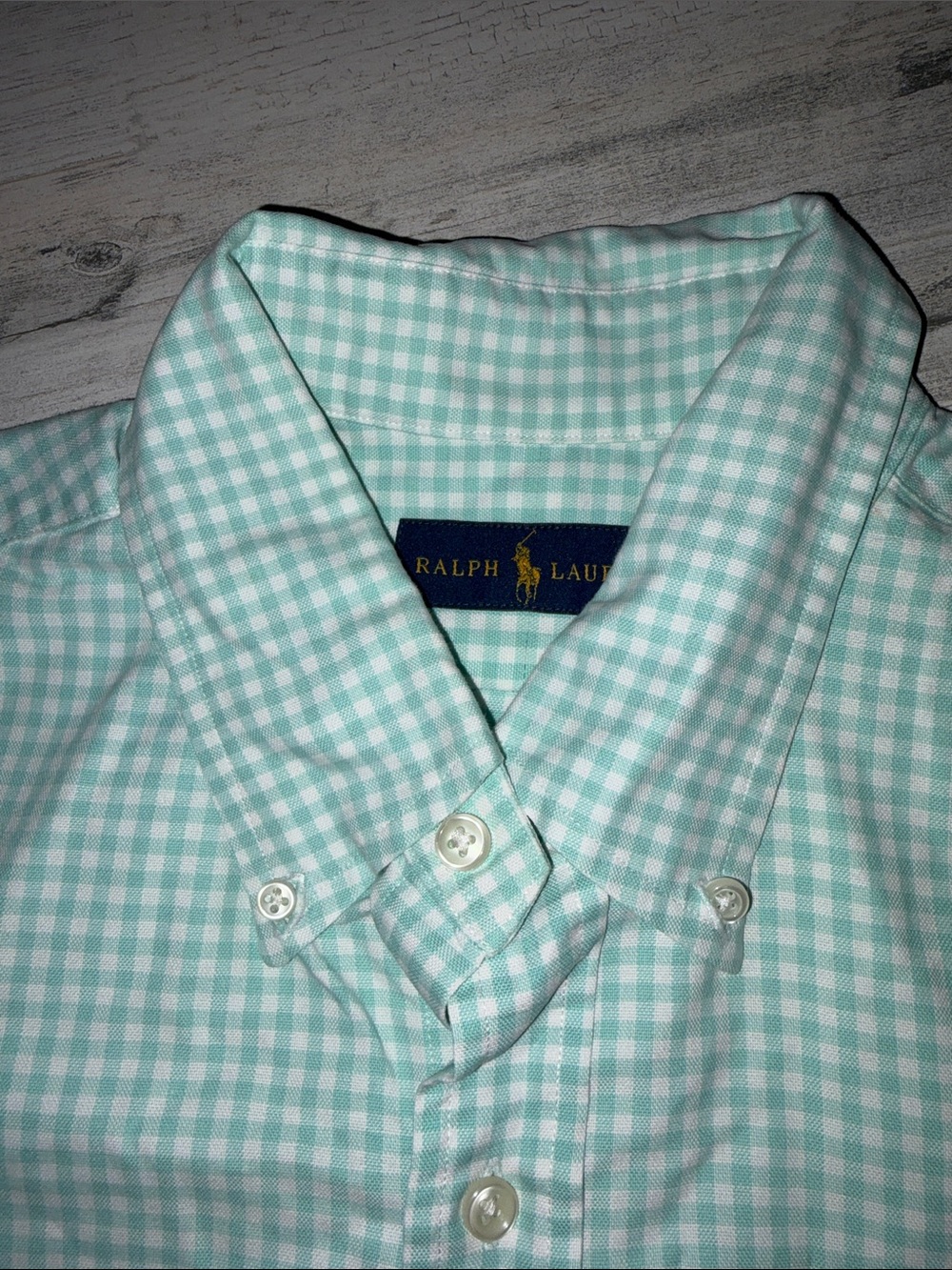 Polo by Ralph Lauren Mint Green Gingham Button-Down Shirt - Picture 3 of 8